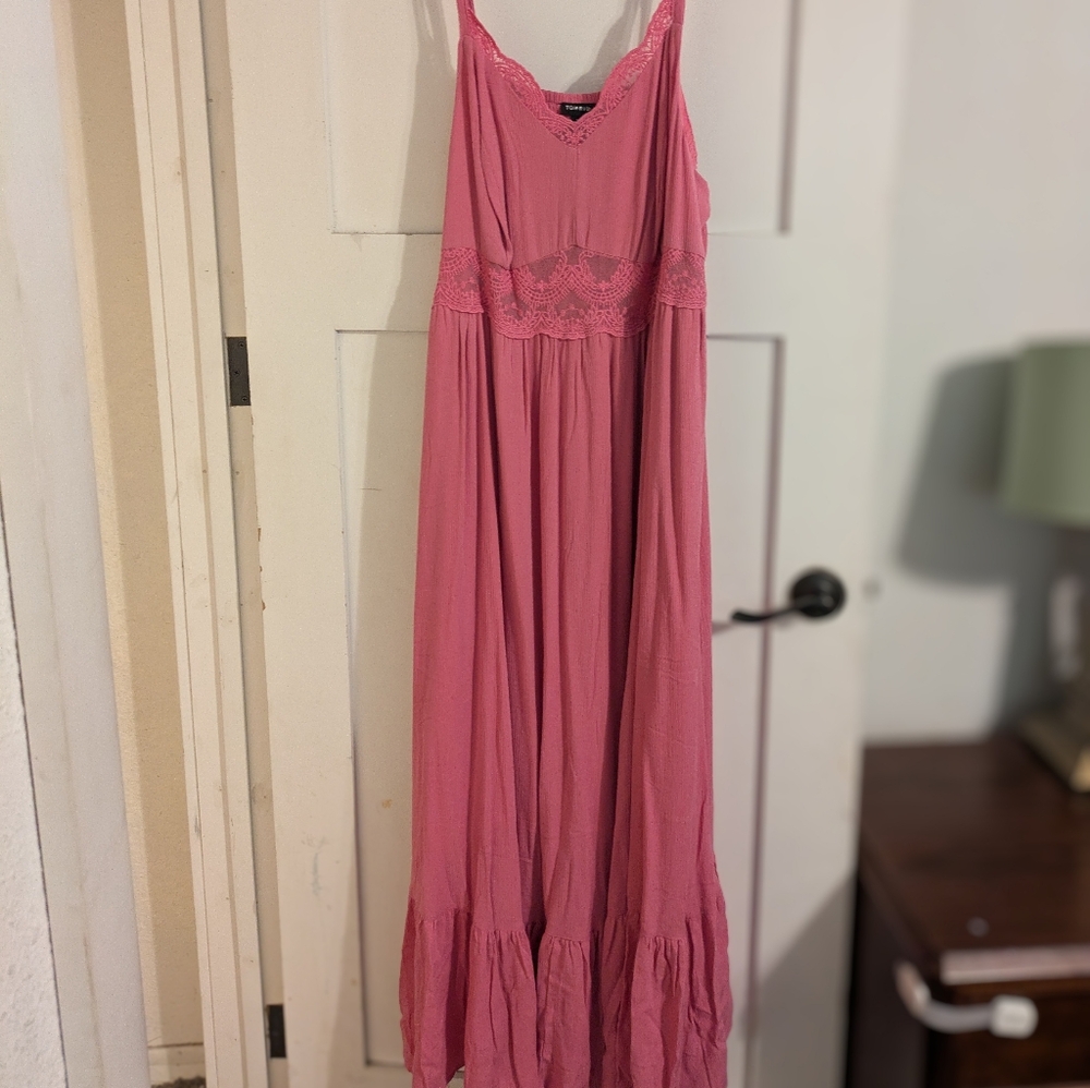 Torrid Pink Lace Detail Dress